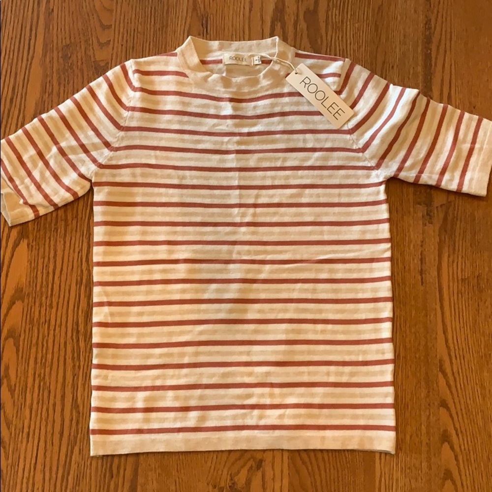 New Roolee striped shirt sleeve size small